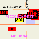 Map of 201 Regent Avenue West