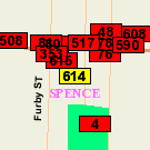 Map of 459 Furby Street (approximate address)